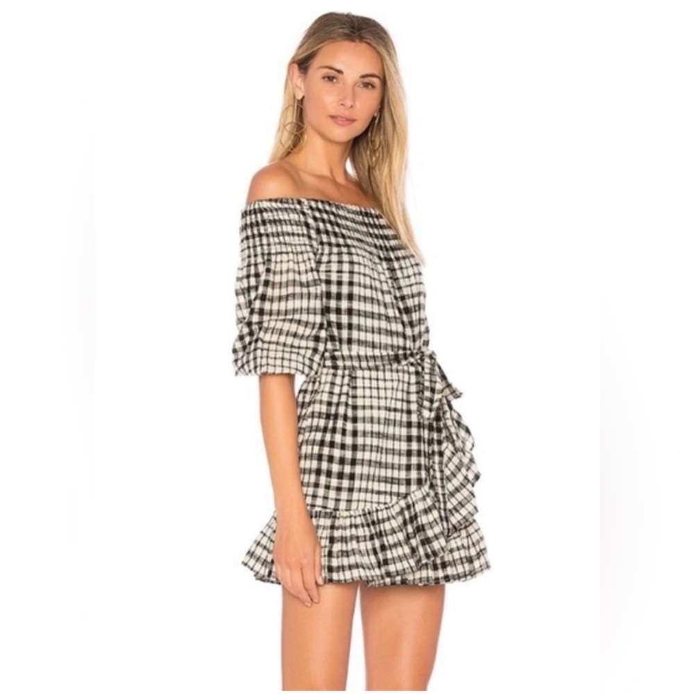 Tularosa Maida Plaid Ruffle Dress